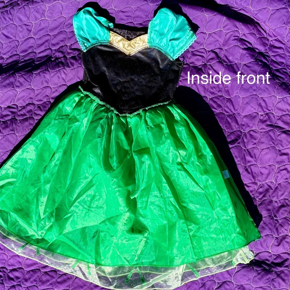 Princess Anna Dress Costume Girls 4 5 yr Frozen Halloween Gold Nordic Size 110